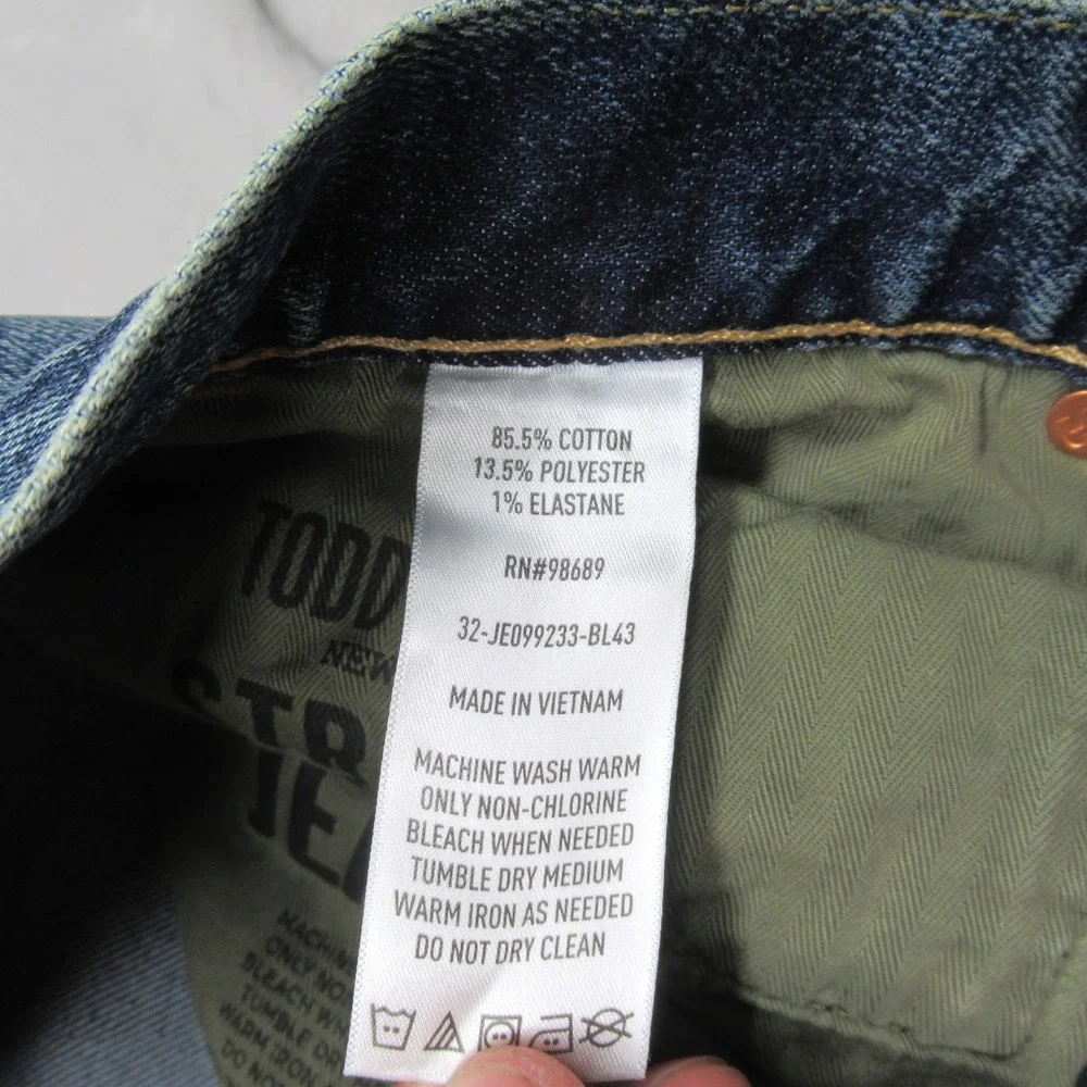 Todd Snyder Jeans Mens 32x29 Blue‎ Denim Stretch 5 Pocket Medium Wash Everyday
